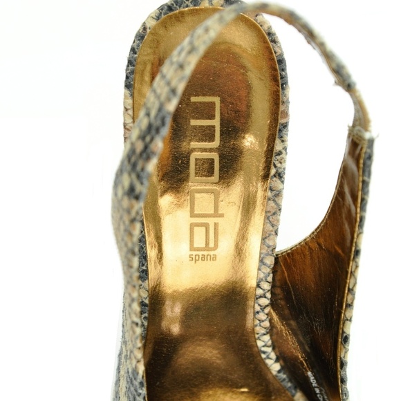 MODA SPANA SNAKE STAMPED PEEP TOE HEELS 7.5 - Picture 5 of 6